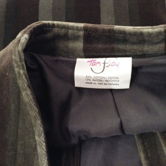 Vintage 70s-80s TanJay Velvet Jacket Steampunk Rocker Striped Ladies M(10) Brown - Picture 8 of 11